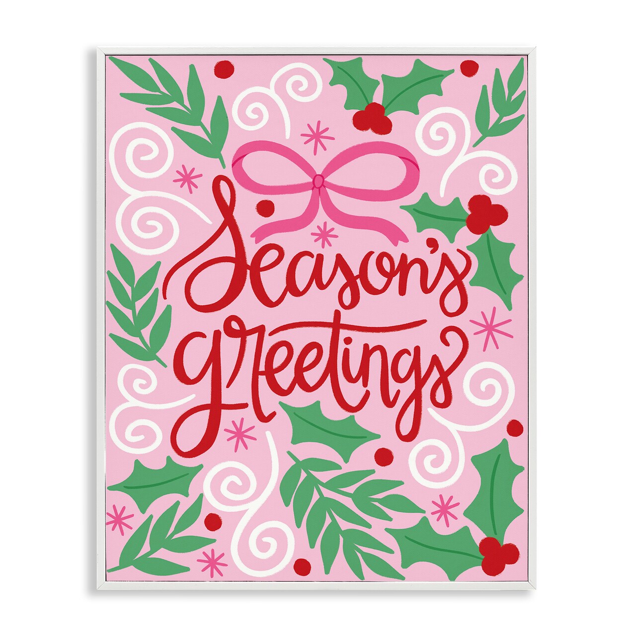 Stupell Industries Cute Lettering Season's Greetings Framed Giclee By Taylor Shannon Designs
